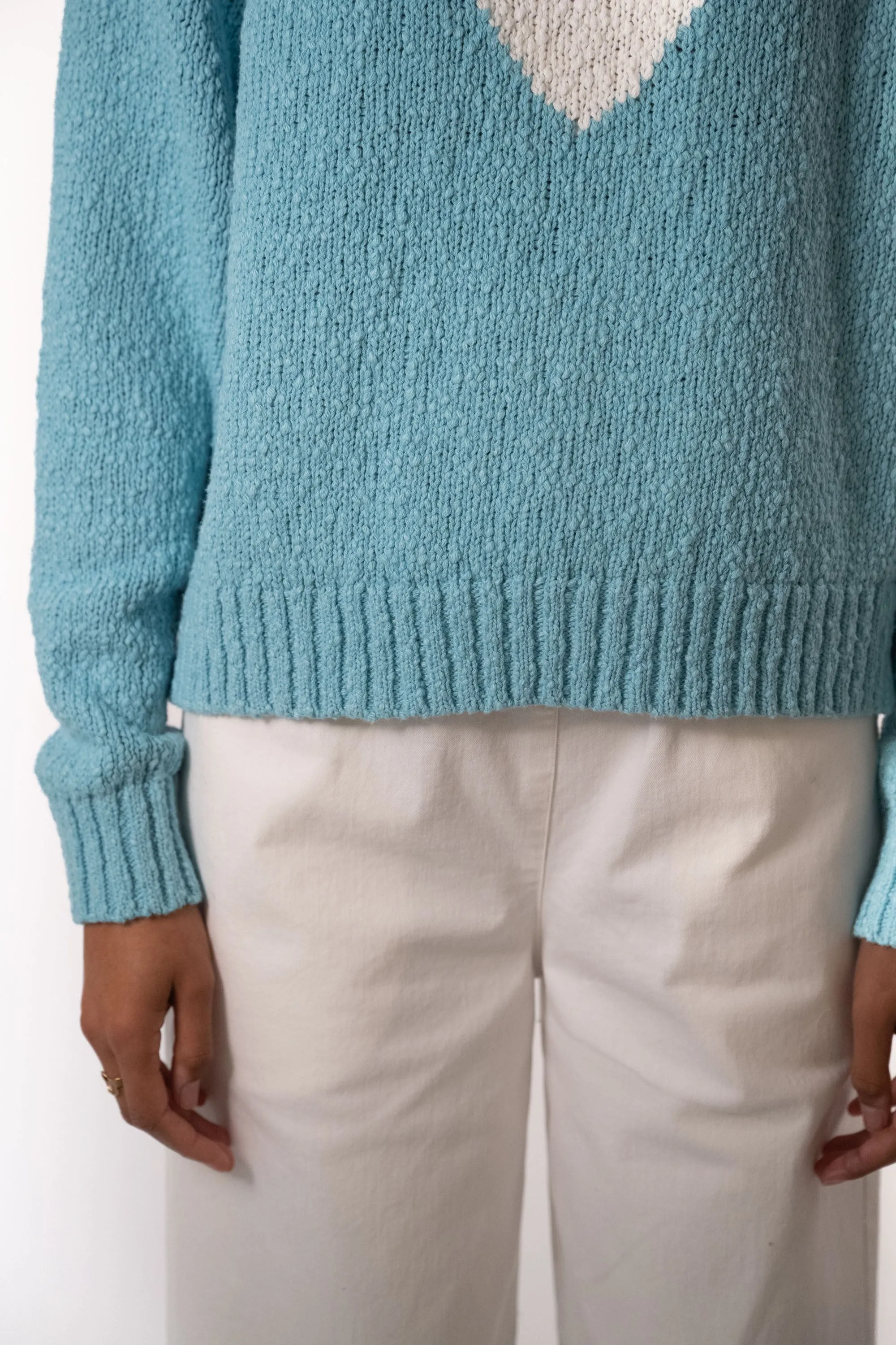 JEFF Turquoise Jumper With A White Heart