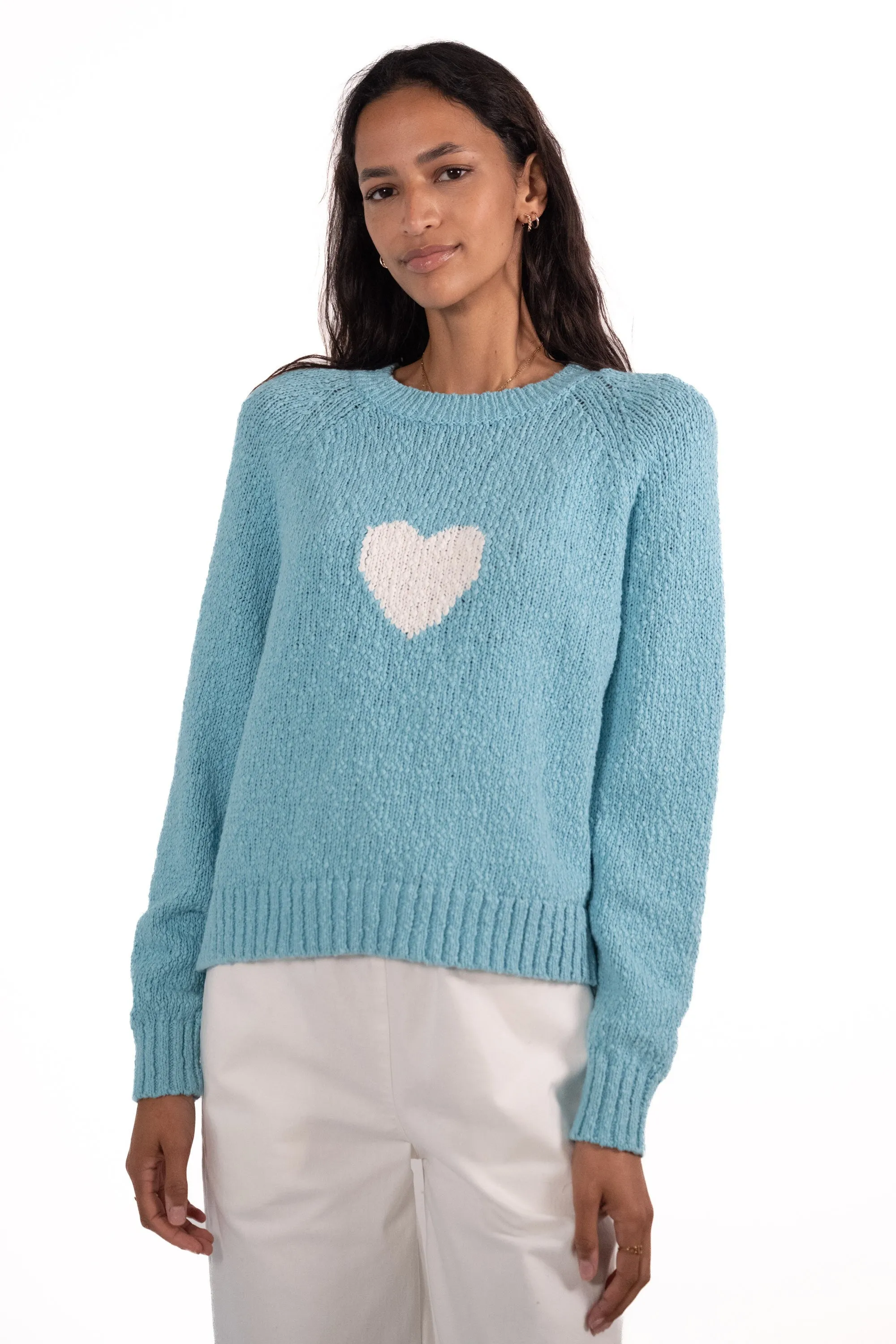 JEFF Turquoise Jumper With A White Heart