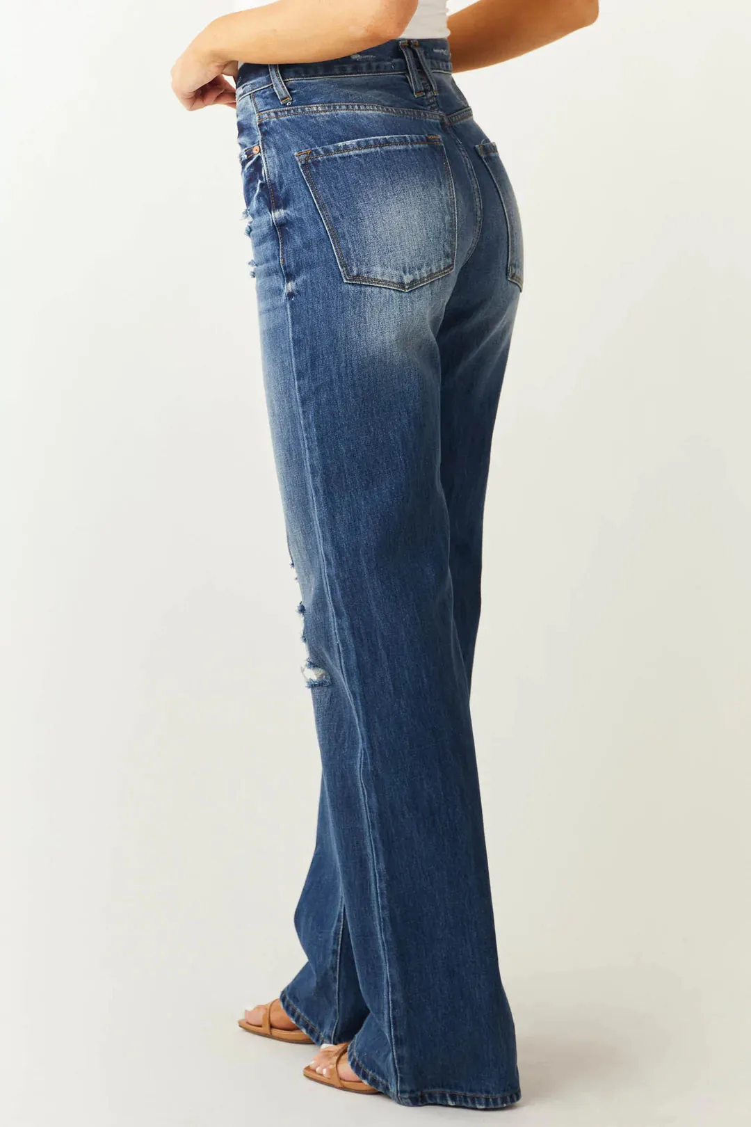 KanCan High Rise 5 Button Flare Jeans