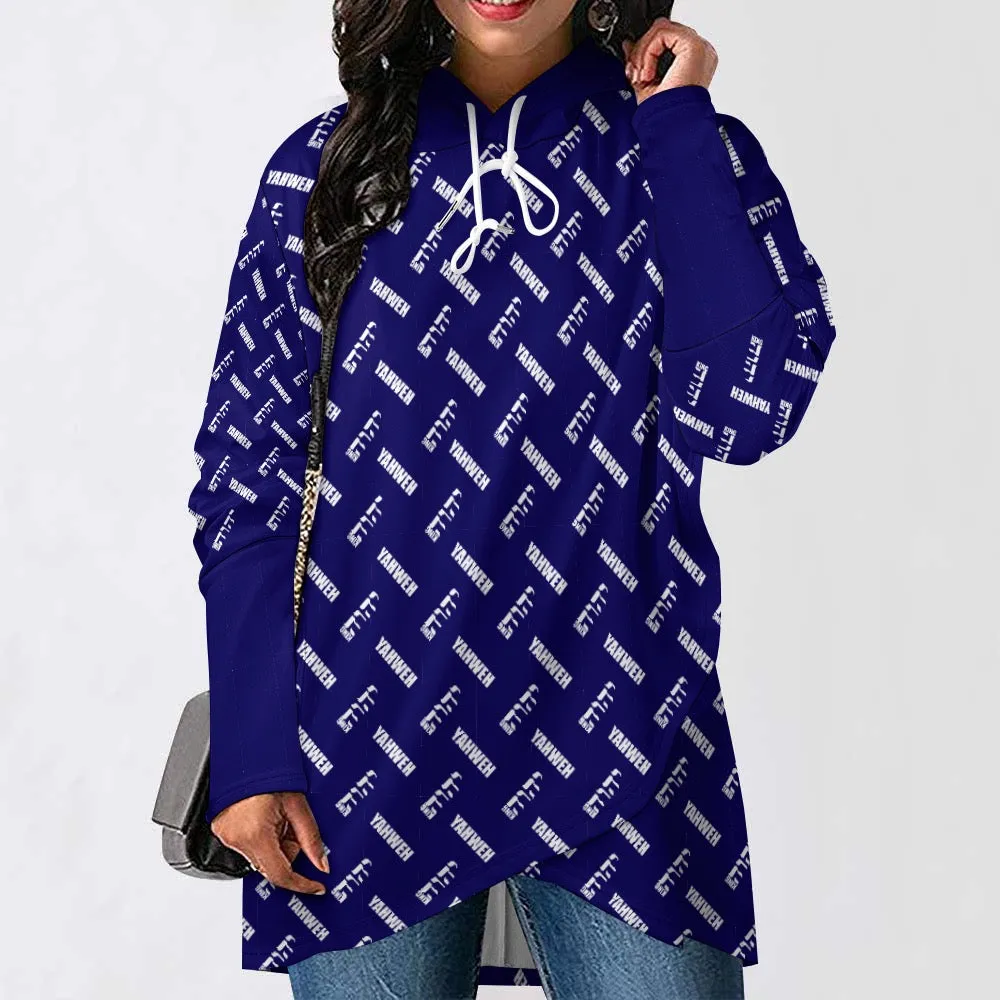 King YAHWEH Medium Length Slim Hooded Sweater