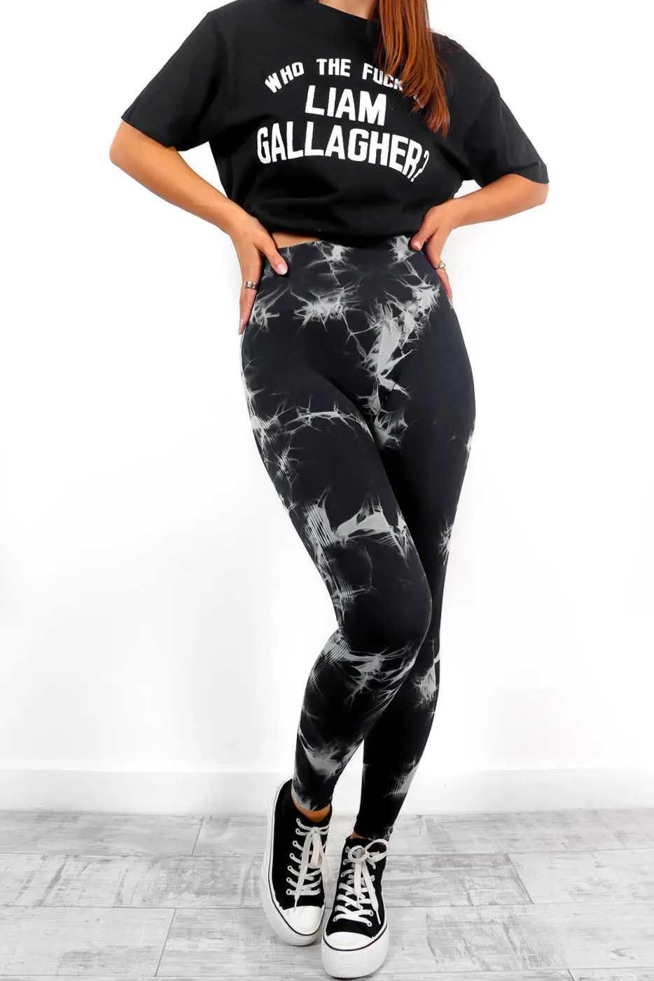 Legs Eleven - Charcoal Marble Print Leggings