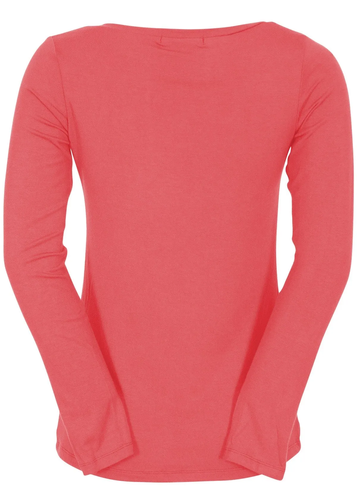 Long Sleeve Stretch V-neck Top Rose Pink