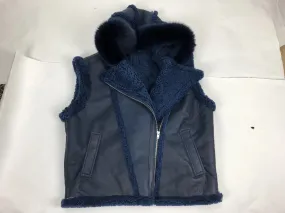 Mens Shearling Vest With Fox