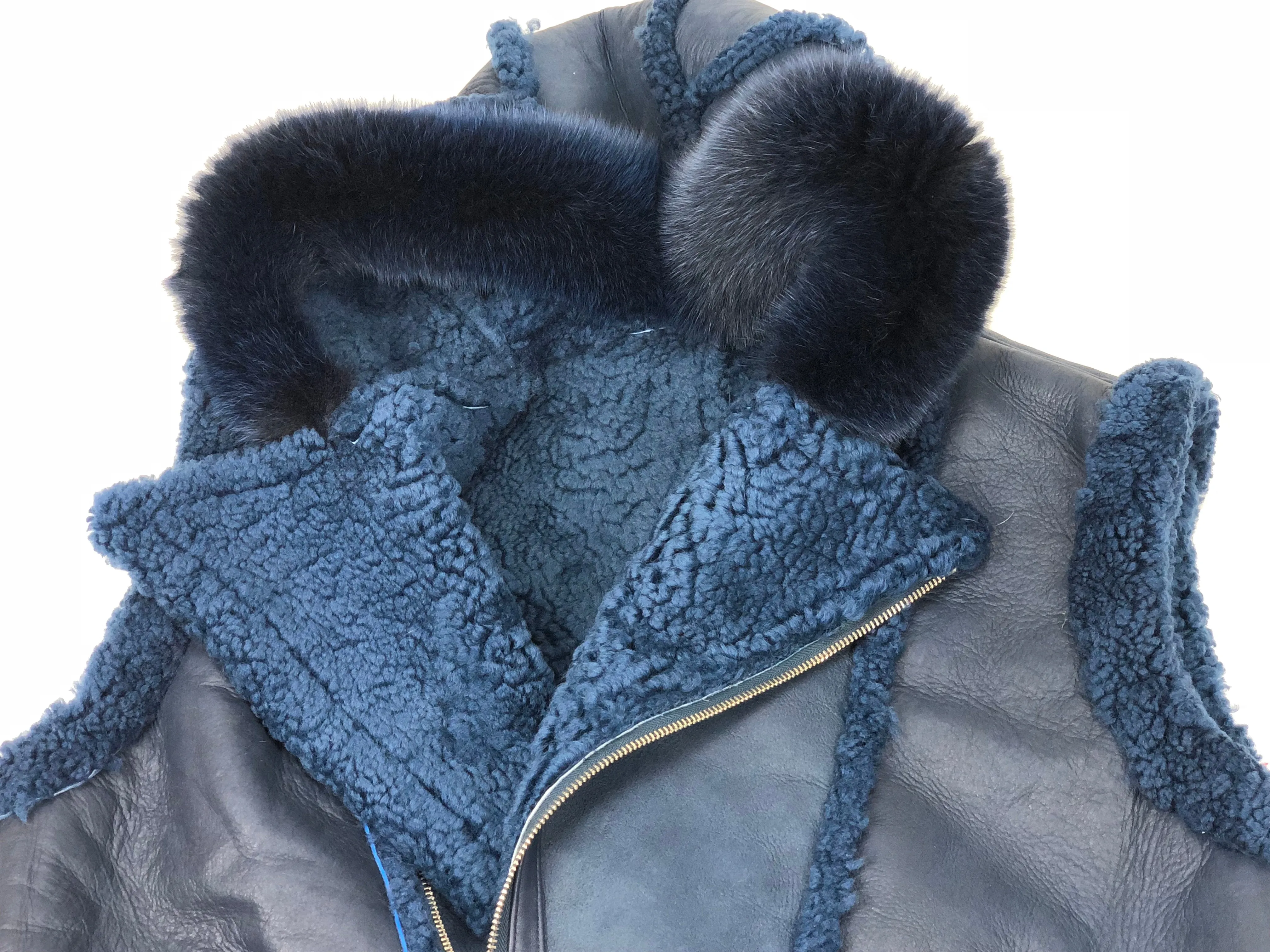 Mens Shearling Vest With Fox
