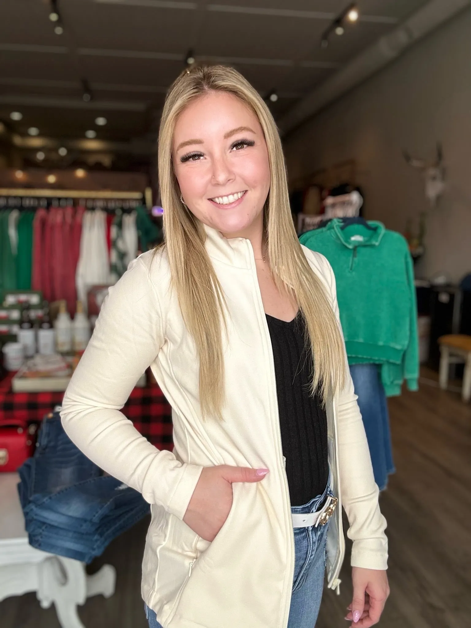 Natural Slim Fit Fleece Active Jacket