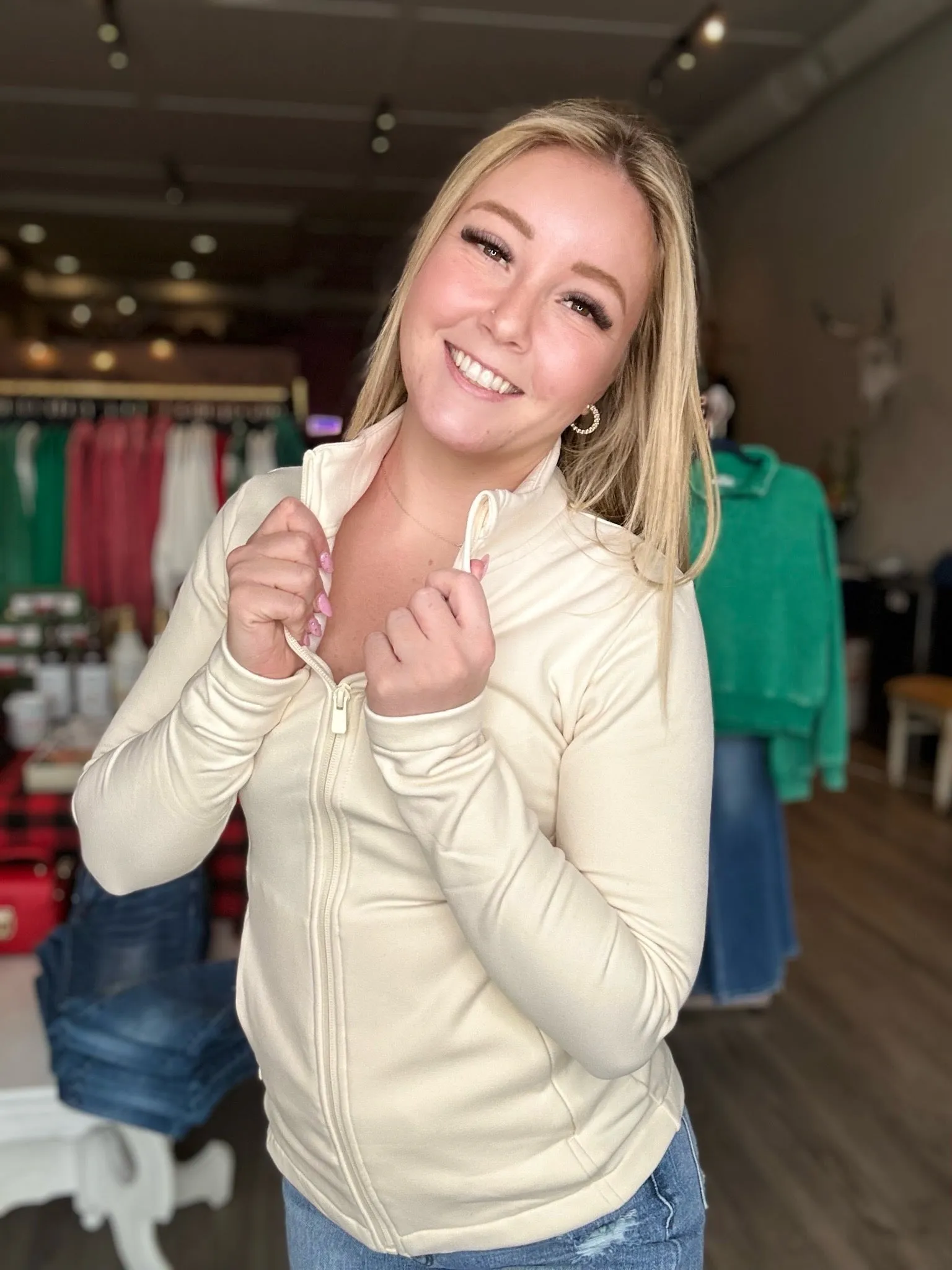 Natural Slim Fit Fleece Active Jacket