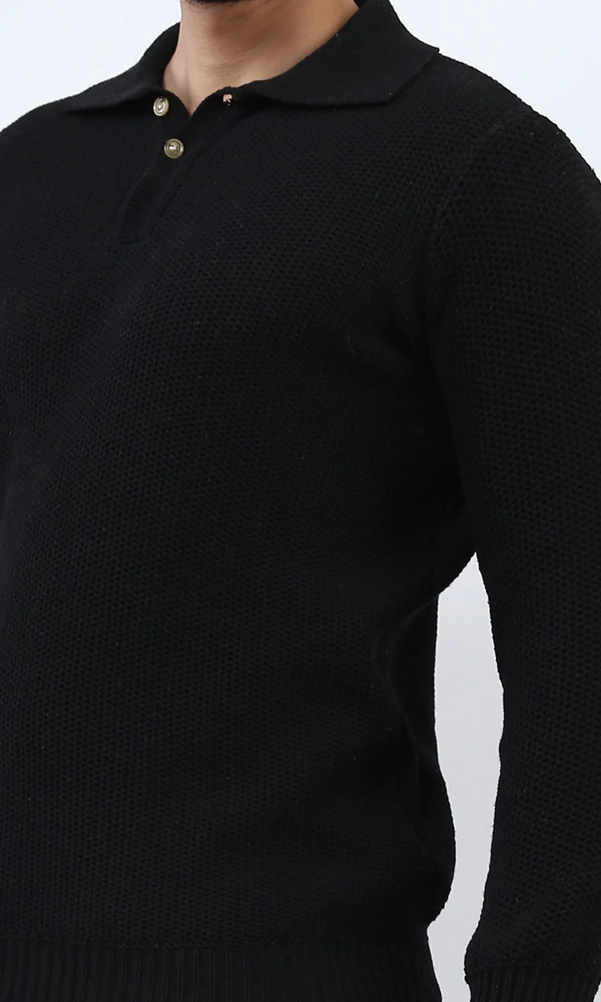 o201231 - Regular Fit Basic Pullover With Long sleeves - Black