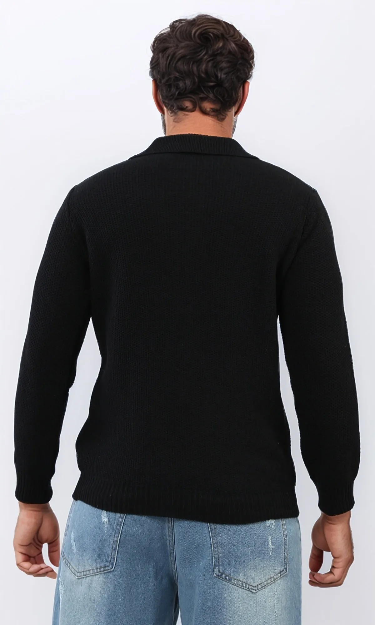 o201231 - Regular Fit Basic Pullover With Long sleeves - Black