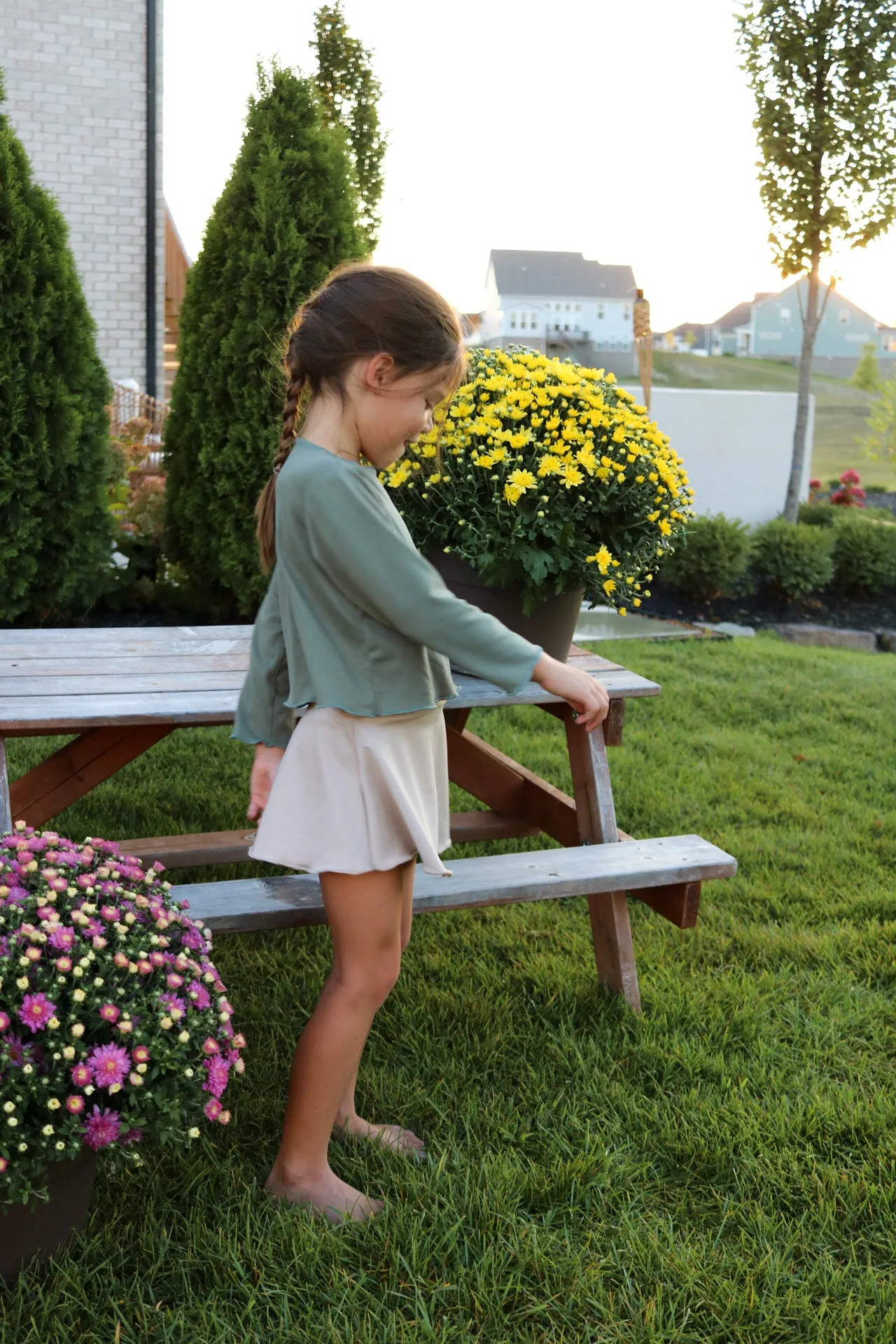 Olive Cropped Long Sleeve