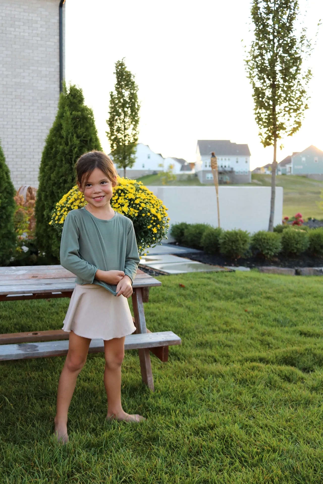 Olive Cropped Long Sleeve