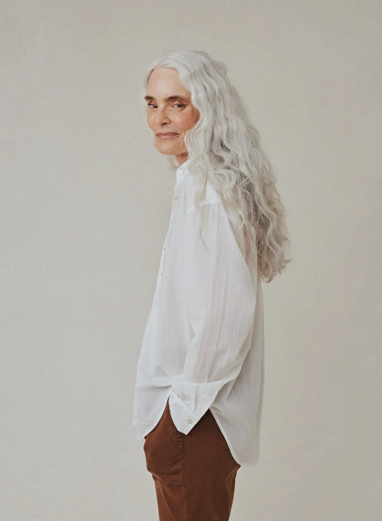 Pintuck Flowy Shirt - White