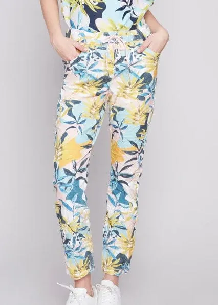 Printed Balneaire Resort Cropped Jogger by Charlie B