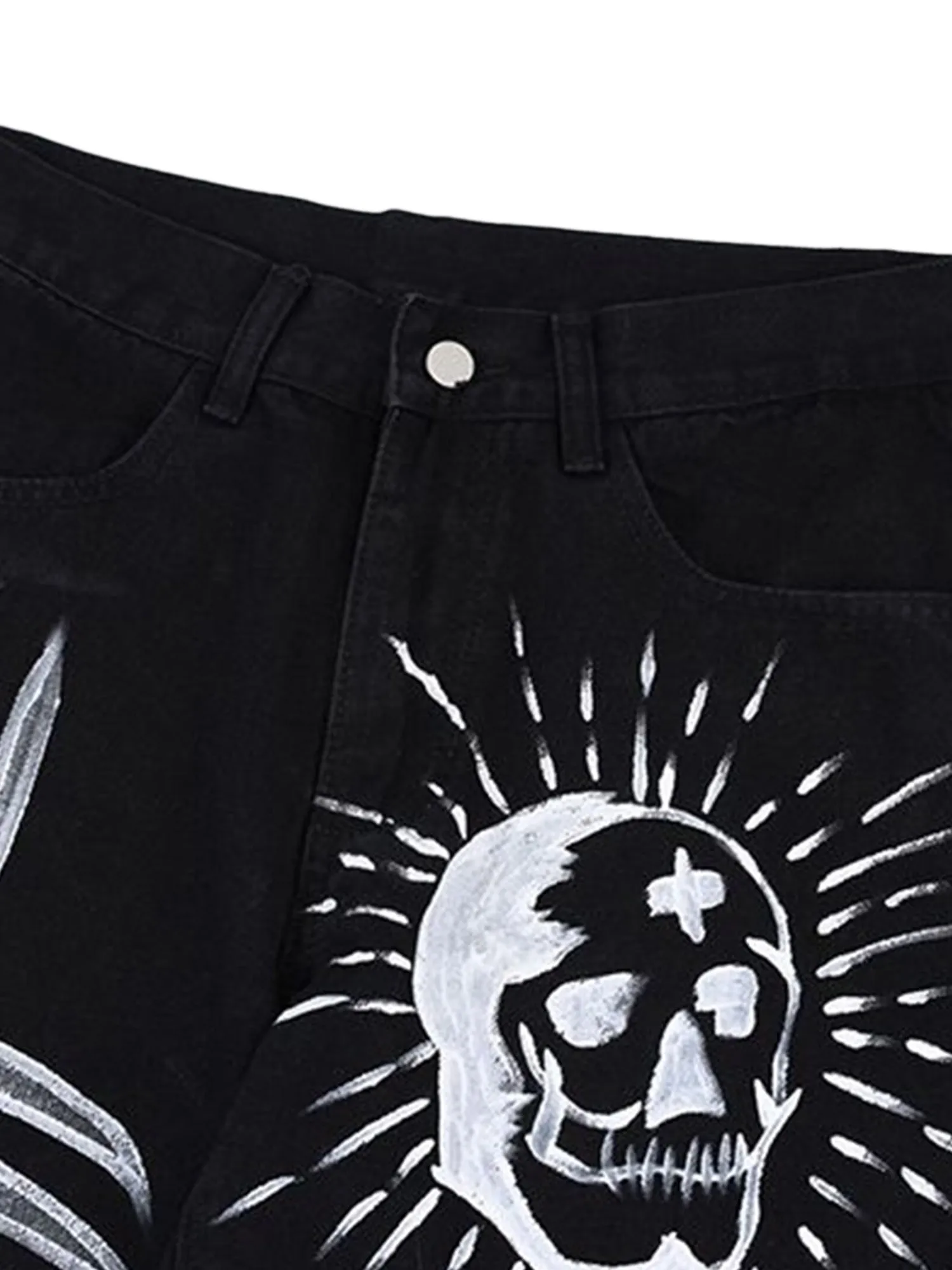 Sneakerhill Skull Centipede Print Casual Pants