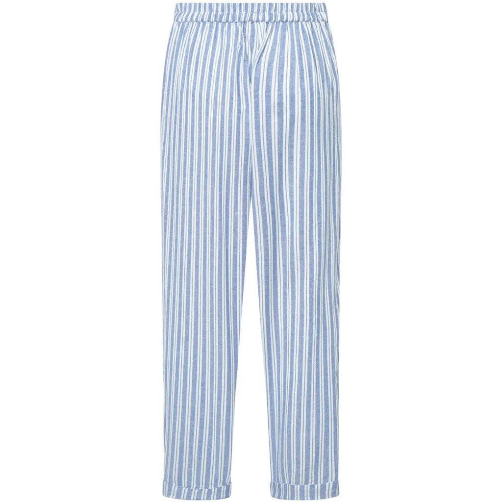 Striped print Beate pants / 100132 - Blue Yarndye Stripe