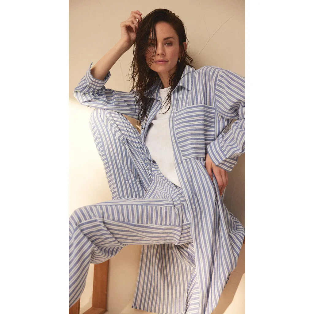 Striped print Beate pants / 100132 - Blue Yarndye Stripe