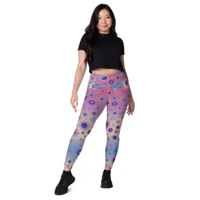 Tie Dye Pink Crossover leggings with pockets