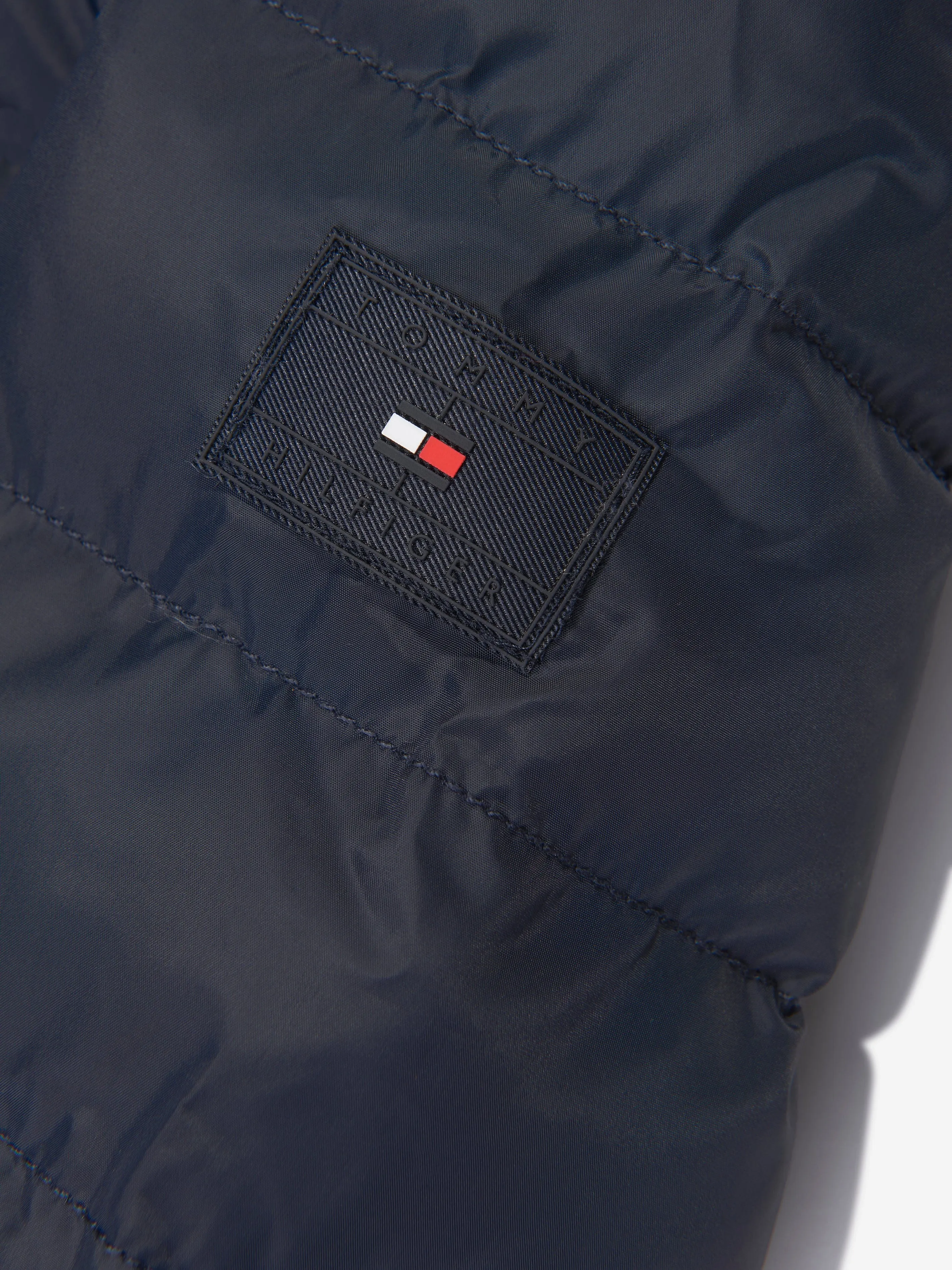 Tommy Hilfiger Girls Essential Down Fur Hood Jacket in Navy