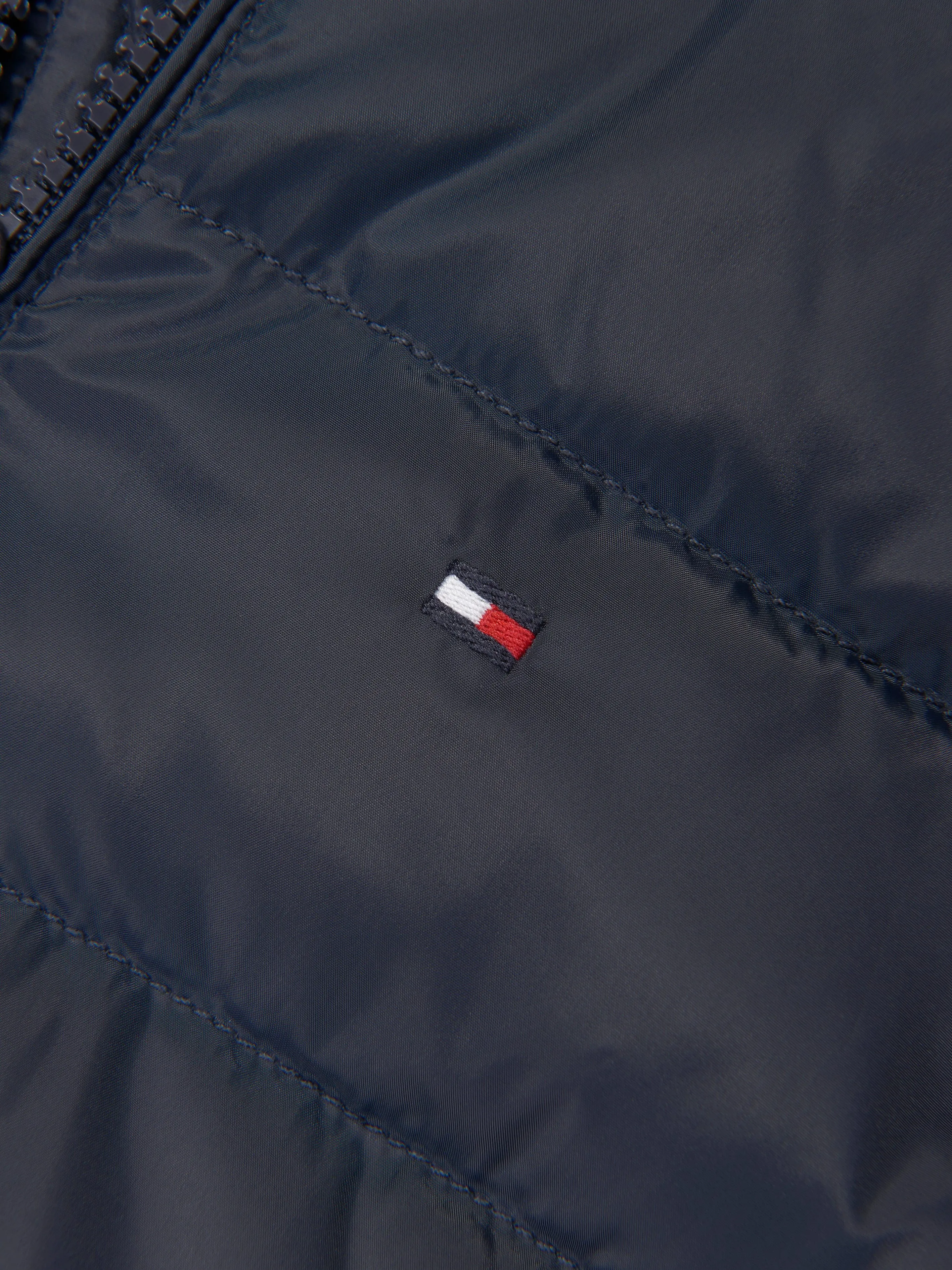 Tommy Hilfiger Girls Essential Down Fur Hood Jacket in Navy