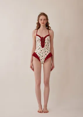 Chic Vibrant Strawberry-Red Bodysuit for Women