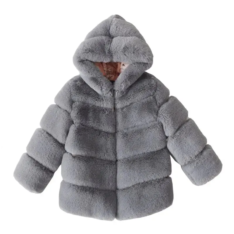 Winter Girl Faux Fur Coat Baby Girls Clothes Parka Jacket Warm Elegant Teenager Fur Coat Plus Size Kid Clothing Snow Outfit