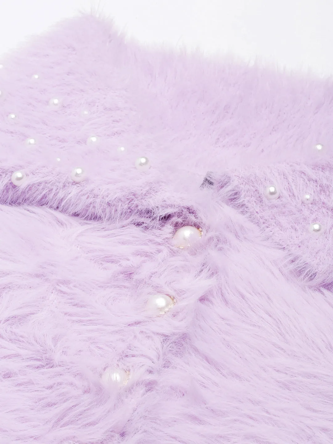 Women Solid Lavender Crop Cardigan